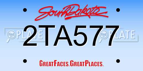 2TA577 South Dakota License Plate