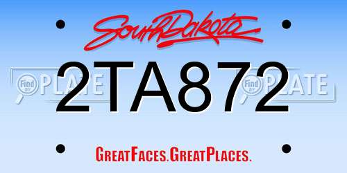 2TA872 South Dakota License Plate