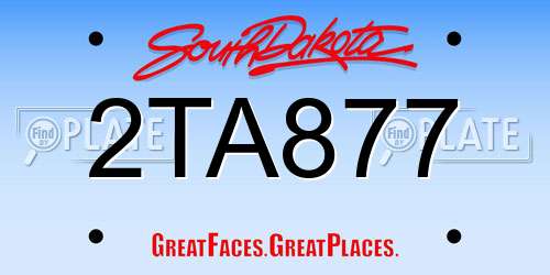 2TA877 South Dakota License Plate