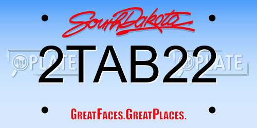 2TAB22 South Dakota License Plate