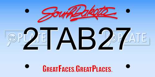 2TAB27 South Dakota License Plate