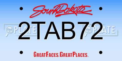 2TAB72 South Dakota License Plate