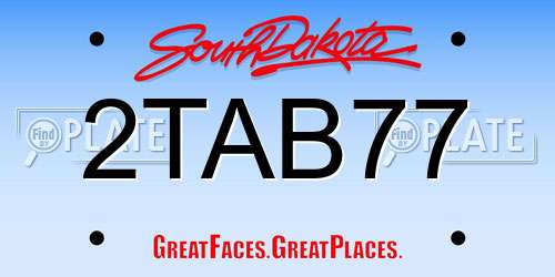 2TAB77 South Dakota License Plate