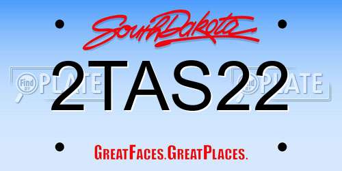 2TAS22 South Dakota License Plate