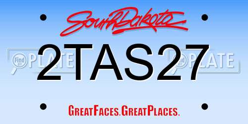 2TAS27 South Dakota License Plate