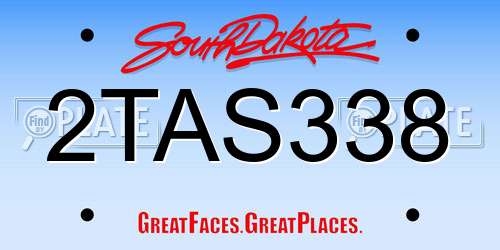2TAS338 South Dakota License Plate