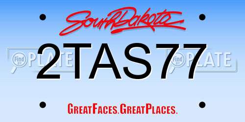 2TAS77 South Dakota License Plate