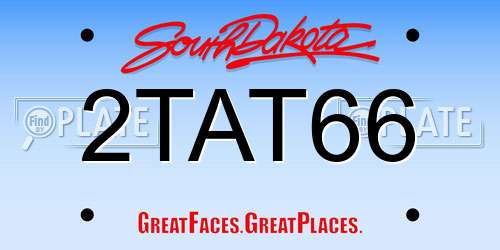 2TAT66 South Dakota License Plate