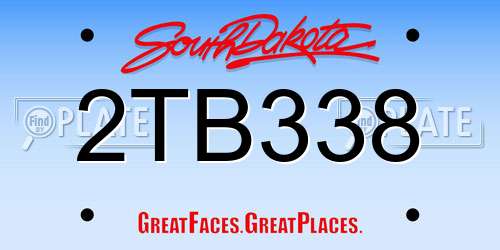 2TB338 South Dakota License Plate