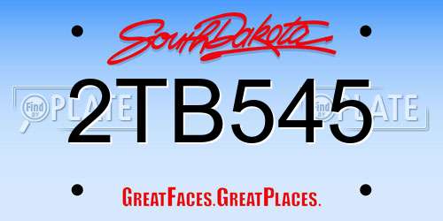 2TB545 South Dakota License Plate