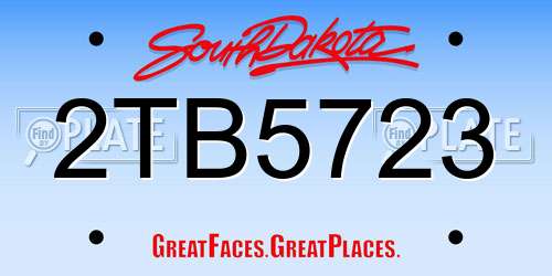 2TB5723 South Dakota License Plate