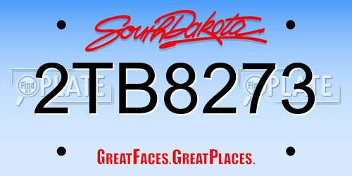 2TB8273 South Dakota License Plate