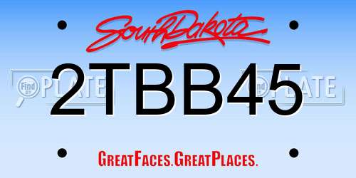 2TBB45 South Dakota License Plate