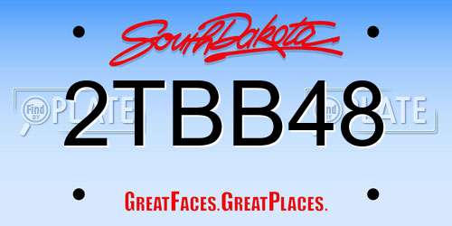 2TBB48 South Dakota License Plate
