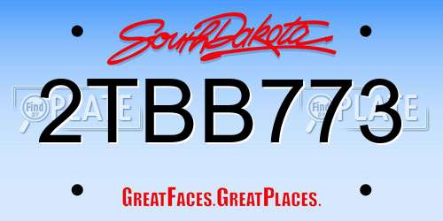 2TBB773 South Dakota License Plate