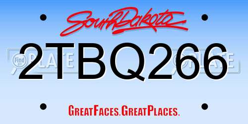 2TBQ266 South Dakota License Plate
