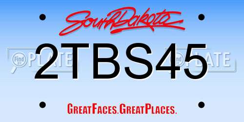 2TBS45 South Dakota License Plate