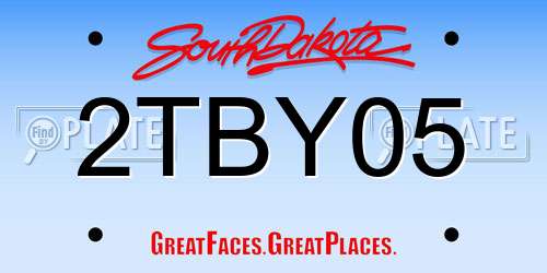 2TBY05 South Dakota License Plate