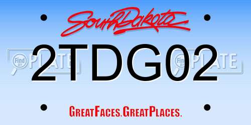 2TDG02 South Dakota License Plate
