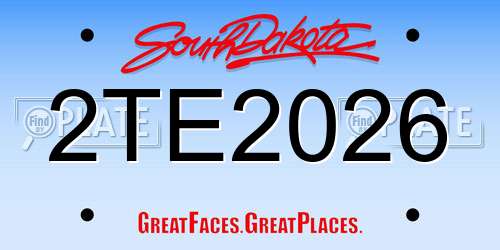 2TE2026 South Dakota License Plate