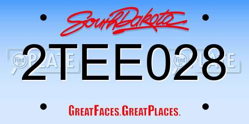 2TEE028 South Dakota License Plate