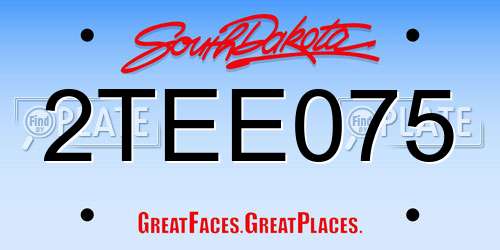 2TEE075 South Dakota License Plate