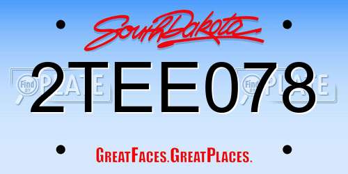 2TEE078 South Dakota License Plate