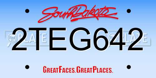 2TEG642 South Dakota License Plate