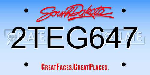 2TEG647 South Dakota License Plate