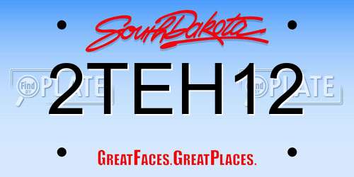 2TEH12 South Dakota License Plate