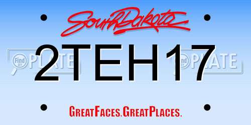 2TEH17 South Dakota License Plate