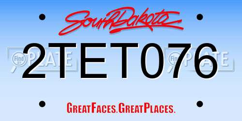 2TET076 South Dakota License Plate