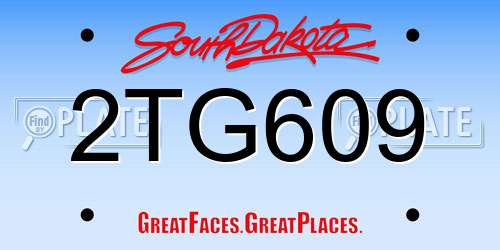 2TG609 South Dakota License Plate