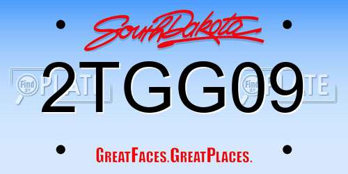 2TGG09 South Dakota License Plate