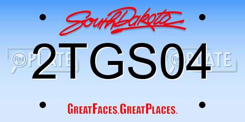 2TGS04 South Dakota License Plate