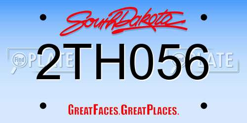 2TH056 South Dakota License Plate