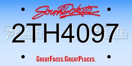 2TH4097 South Dakota License Plate