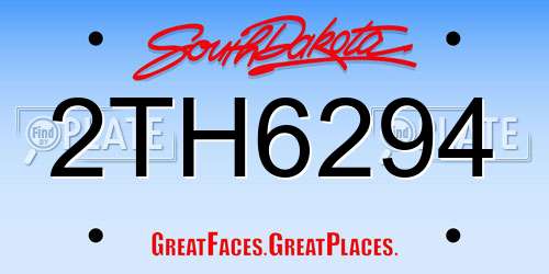 2TH6294 South Dakota License Plate