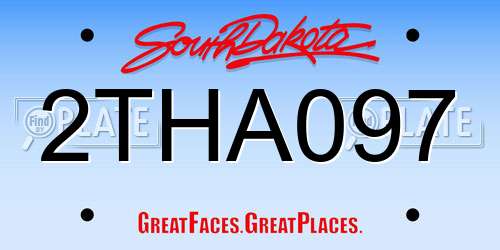 2THA097 South Dakota License Plate