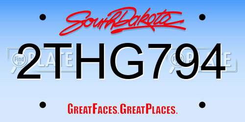 2THG794 South Dakota License Plate