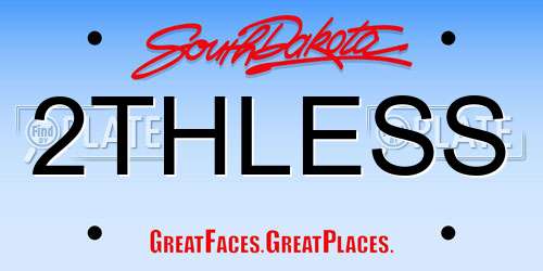 2THLESS South Dakota License Plate