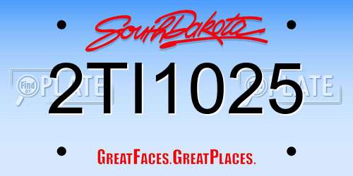 2TI1025 South Dakota License Plate