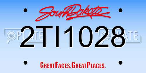 2TI1028 South Dakota License Plate