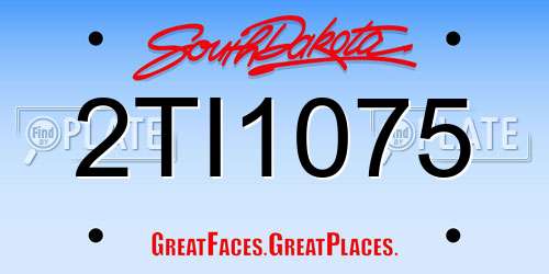 2TI1075 South Dakota License Plate