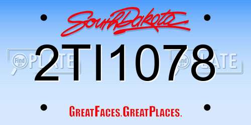 2TI1078 South Dakota License Plate