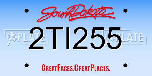 2TI255 South Dakota License Plate