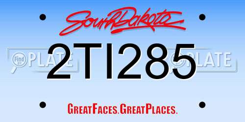 2TI285 South Dakota License Plate