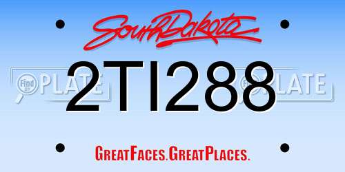 2TI288 South Dakota License Plate