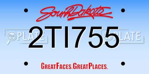 2TI755 South Dakota License Plate