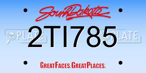 2TI785 South Dakota License Plate